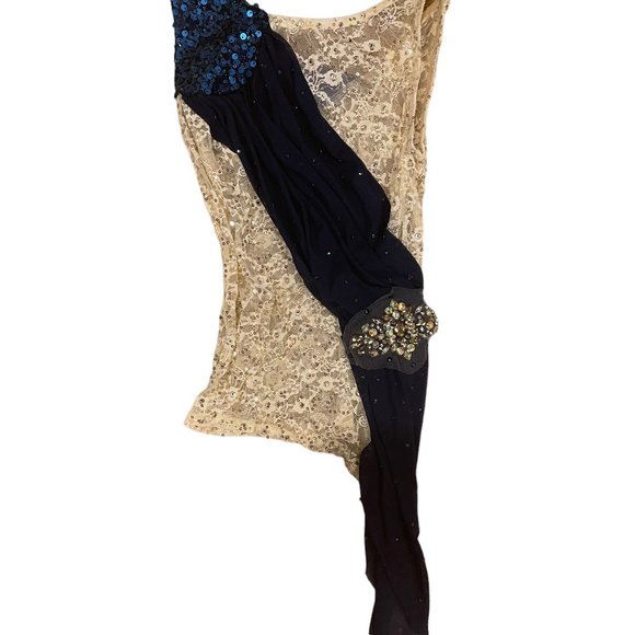 Reverence White & Blue Dance Dress Like New Condition - Picture 10 of 12